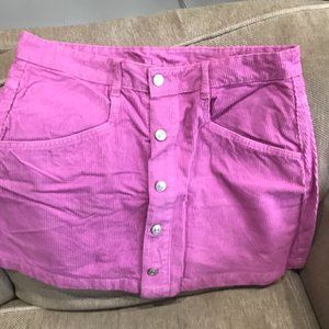 Free People Pink Corduroy Mini Skirt